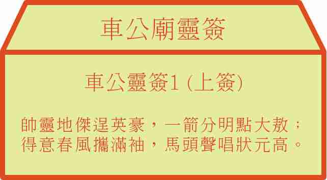 車公靈簽1