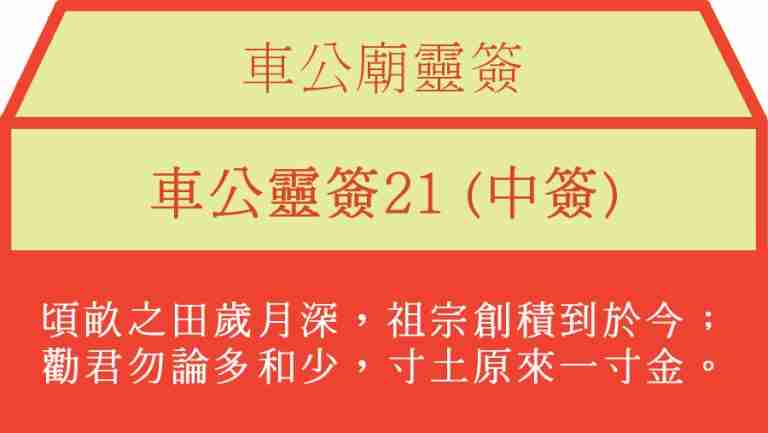 車公靈簽21