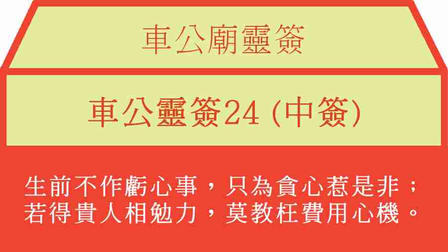 車公靈簽24