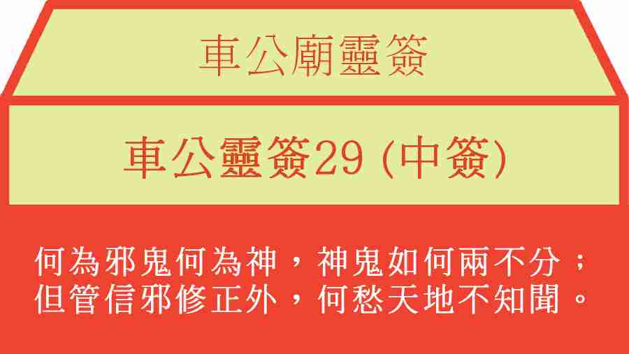 車公靈簽29