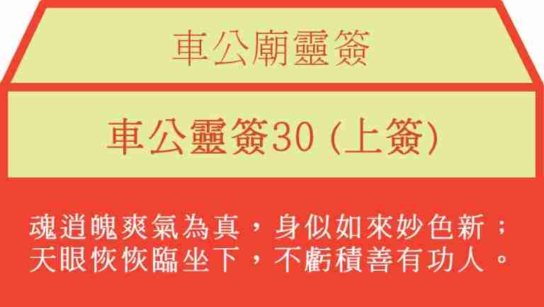 車公靈簽30