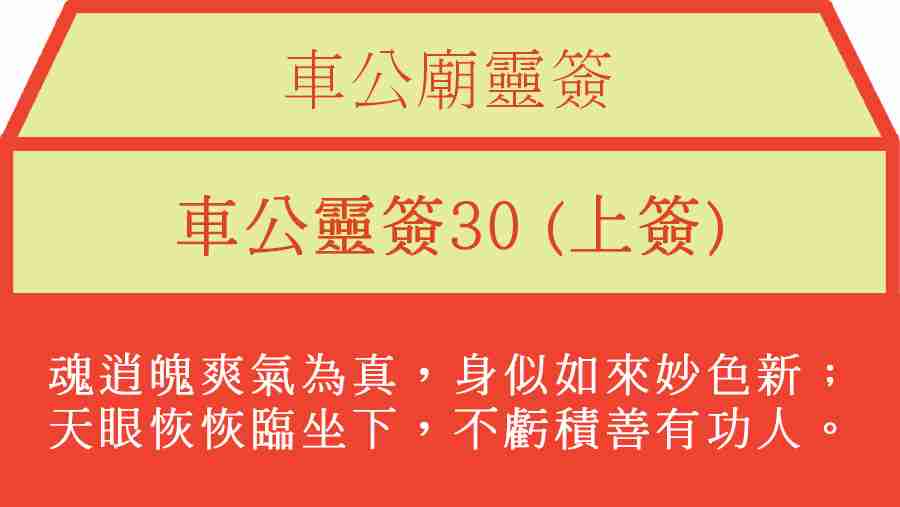 車公靈簽30