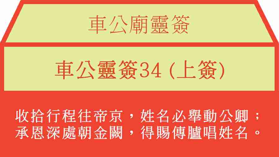 車公靈簽34