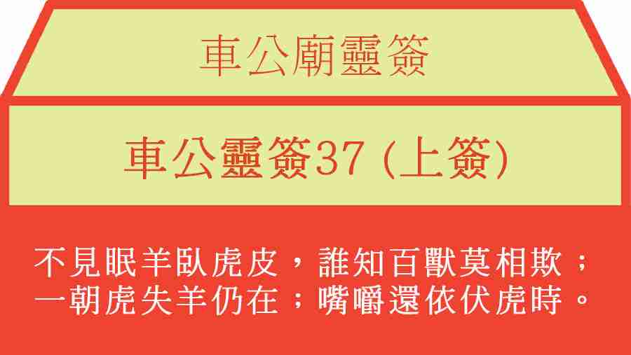 車公靈簽37