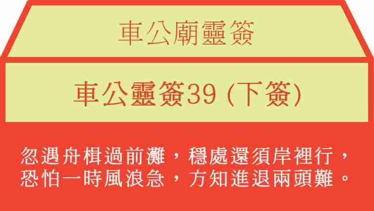 車公靈簽39