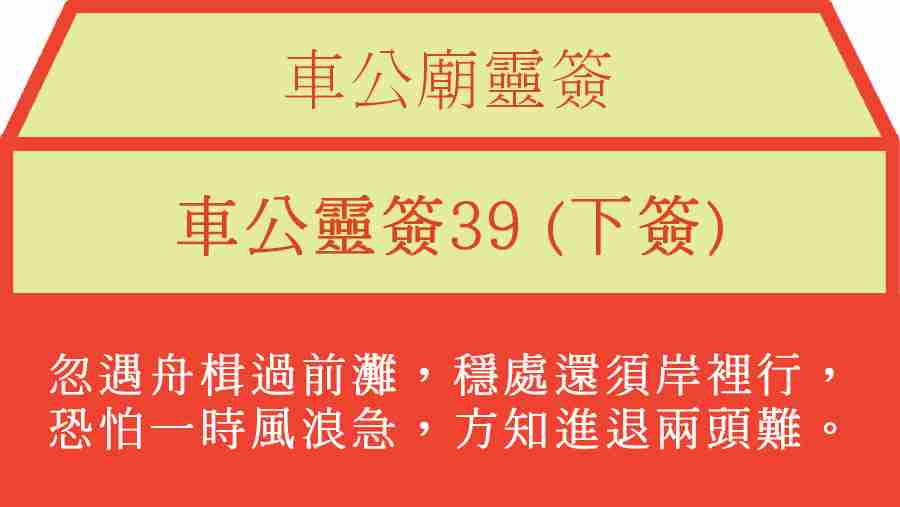 車公靈簽39