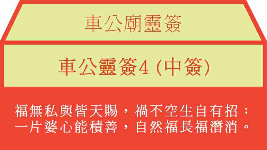 車公靈簽4