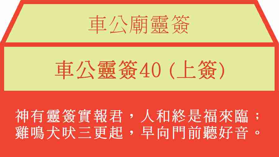 車公靈簽40