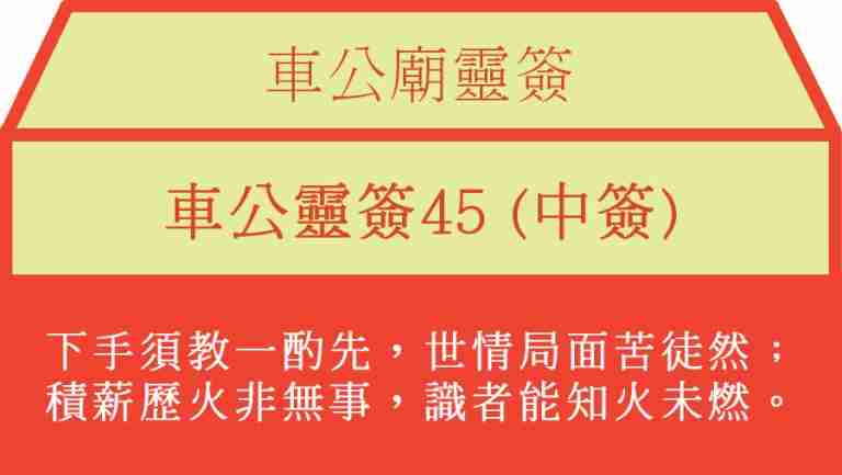 車公靈簽45