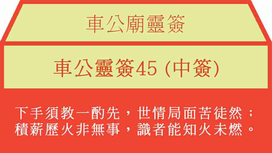 車公靈簽45