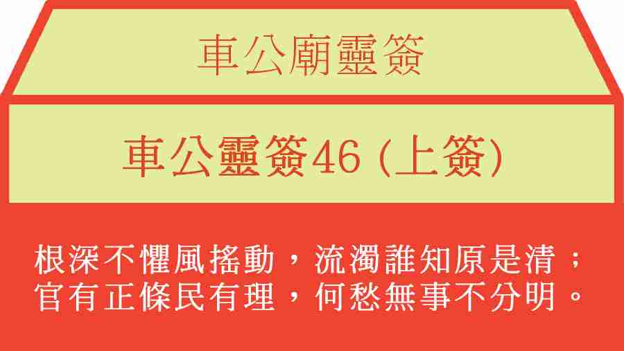 車公靈簽46