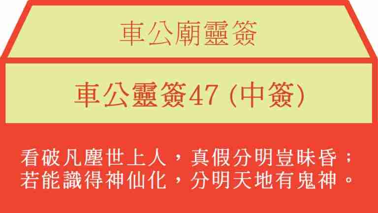 車公靈簽47