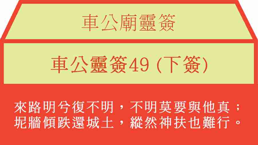 車公靈簽49