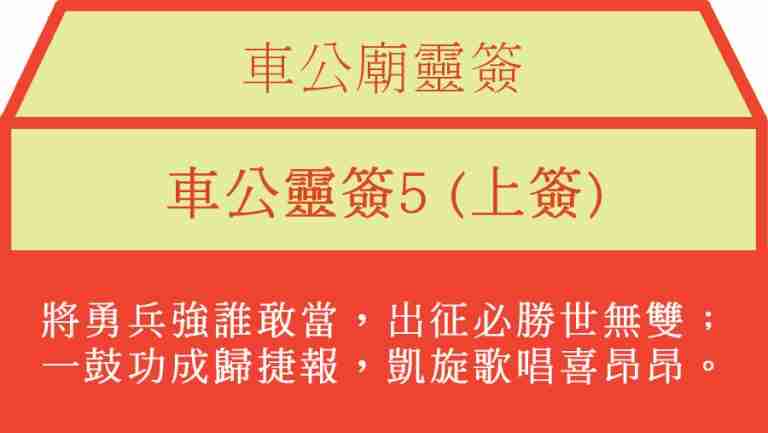 車公靈簽5
