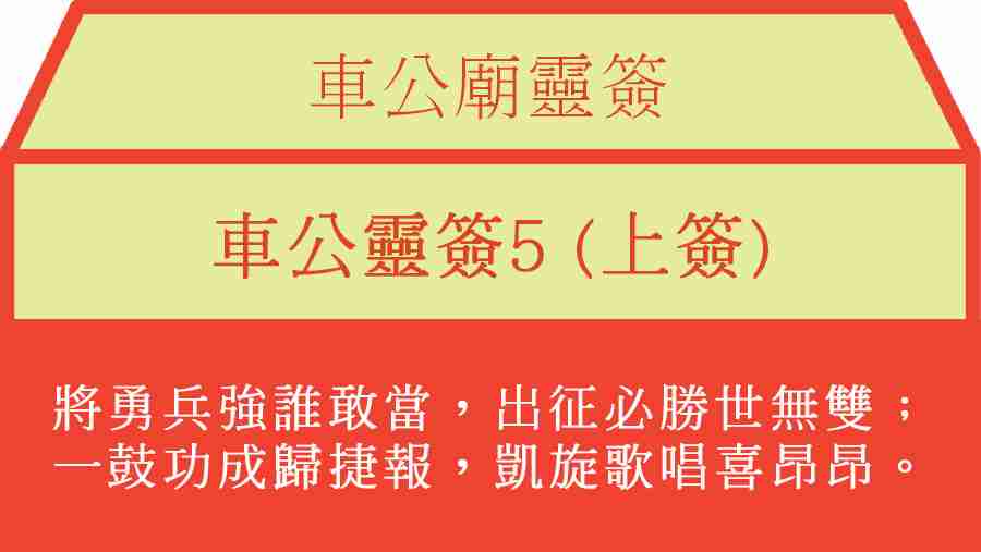 車公靈簽5