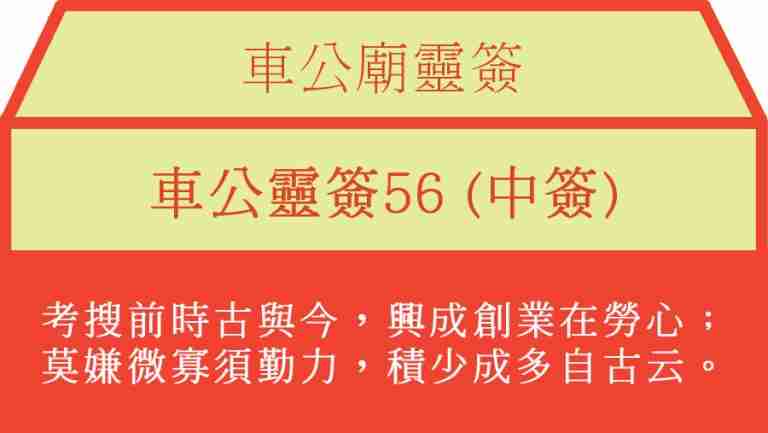 車公靈簽56