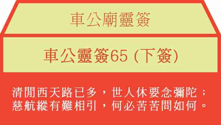 車公靈簽65