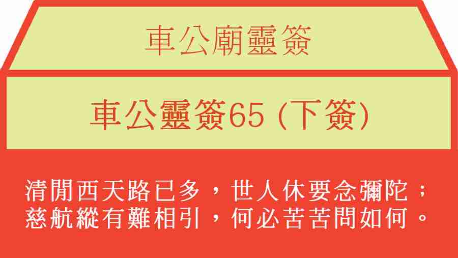 車公靈簽65