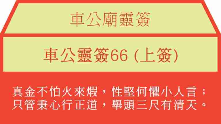車公靈簽66