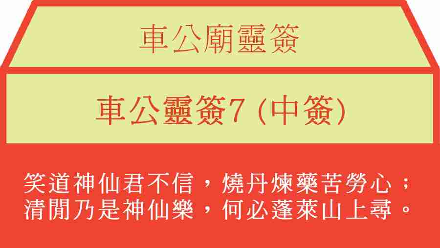 車公靈簽7