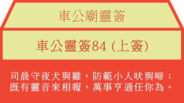 車公靈簽84