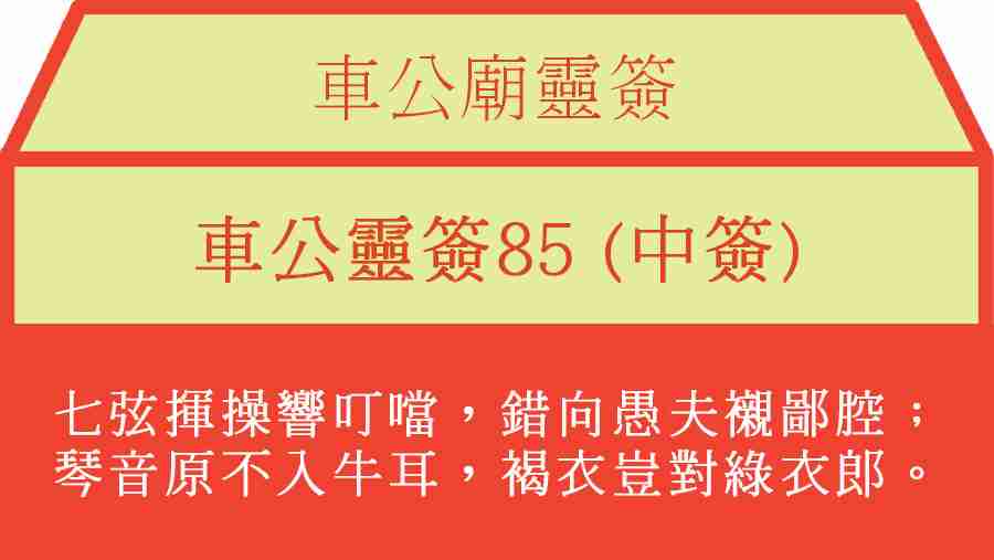 車公靈簽85