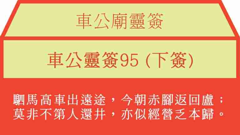 車公靈簽95