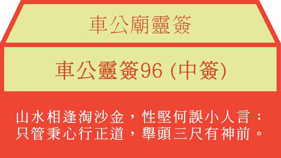 車公靈簽96
