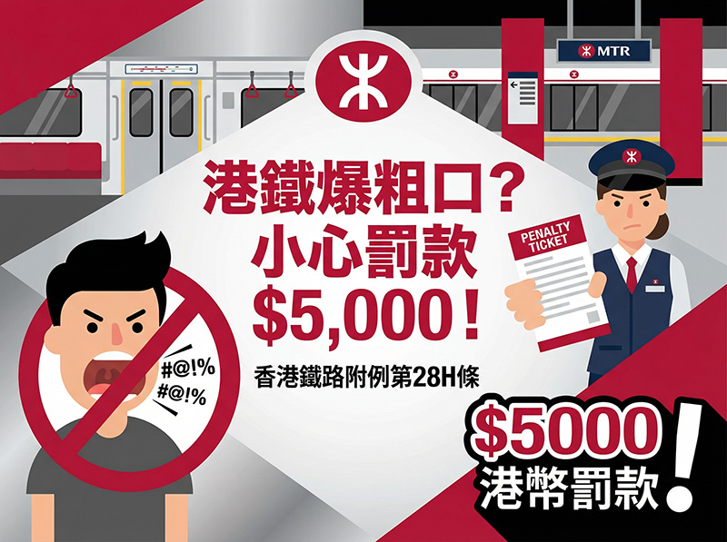 港鐵爆粗口罰款5000元