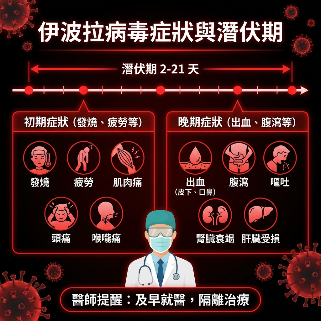 伊波拉病毒症狀和潛伏期